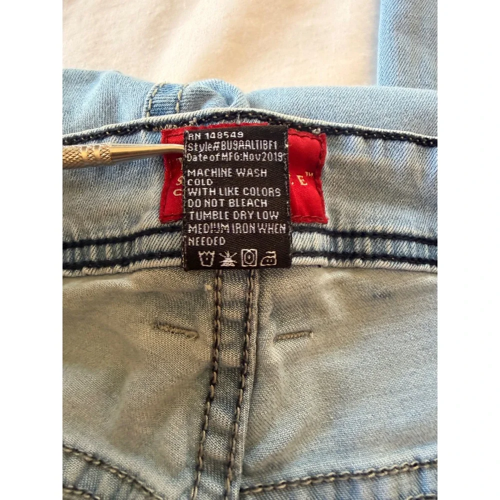 Truth‎ Substance Common Sense Slim Straight Jeans 36x30 Light Wash Blue Stretch